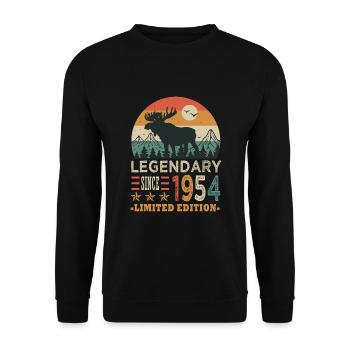 1954 legendary anniversaire Né en 1954 - Sweat-shirt Unisexe - noir - Devant - Alina (178cm) & Michal (187cm)