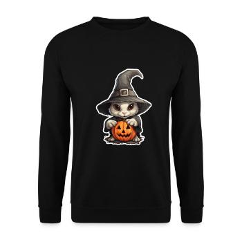 Halloween Hexenhäschen - Unisex Pullover - Schwarz - Vorne - Alina (178cm) & Michal (187cm)