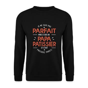 je suis un papa Patissier cadeau pâtissier humour - Sweat-shirt Unisexe - noir - Devant - Alina (178cm) & Michal (187cm)