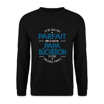 je suis un papa bûcheron cadeau bucheron humour - Sweat-shirt Unisexe - noir - Devant - Alina (178cm) & Michal (187cm)