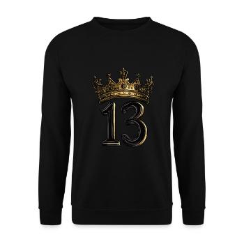 Couronne à 13 chiffres - Sweat-shirt Unisexe - noir - Devant - Alina (178cm) & Michal (187cm)