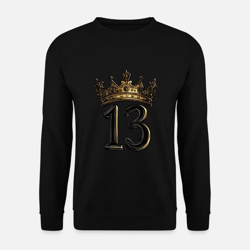 13 Zahl Krone - Unisex Pullover - Schwarz