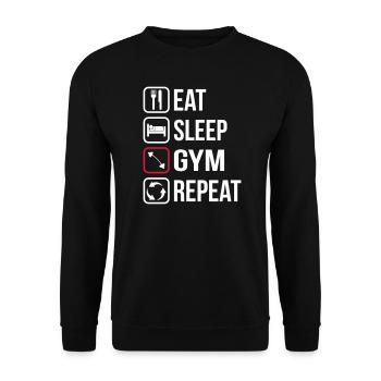 Mangez Sleep Gym Répétez - Sweat-shirt Unisexe - noir - Devant - Alina (178cm) & Michal (187cm)
