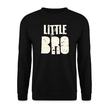 Geschenkidee für kleinen Bruder - Unisex Pullover - Schwarz - Vorne - Alina (178cm) & Michal (187cm)
