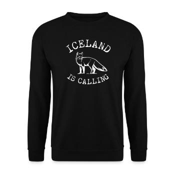Iceland Fox Arctic Fox Blue Fox Iceland - Unisex Sweatshirt - black - Front - Alina (178cm) & Michal (187cm)