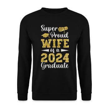 Fière épouse d’un étudiant diplômé de l’université 2024 - Sweat-shirt Unisexe - noir - Devant - Alina (178cm) & Michal (187cm)