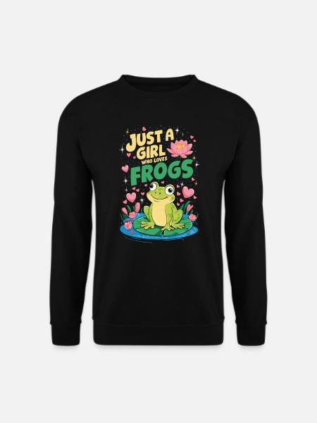 Just a girl who loves frogs - Unisex Pullover - Schwarz