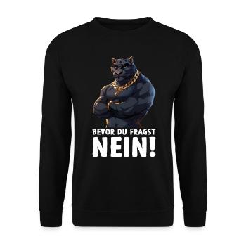 avant que vous ne demandiez à aucun jaguar - Sweat-shirt Unisexe - noir - Devant - Alina (178cm) & Michal (187cm)