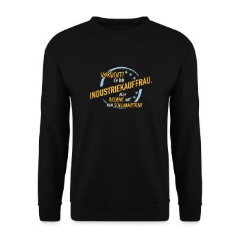 Industrieauffrau - Rechne mit dem Schlimmsten - Unisex Pullover - Schwarz - Vorne - Alina (178cm) & Michal (187cm)