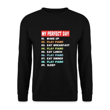Der perfekte Tag Piano spielen - Unisex Pullover - Schwarz - Vorne - Alina (178cm) & Michal (187cm)