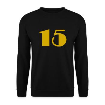 15. 15 ANS. 15e ANNIVERSAIRE. ANNIVERSAIRE 15 ANS. - Sweat-shirt Unisexe - noir - Devant - Alina (178cm) & Michal (187cm)