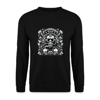 Diving Divers in the underwater world - Unisex Sweatshirt - black - Front - Alina (178cm) & Michal (187cm)