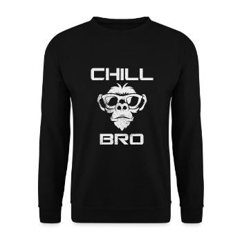 Chill Bro - Cooler Affe mit Sonnebrille - Unisex Pullover - Schwarz - Vorne - Alina (178cm) & Michal (187cm)
