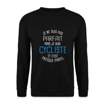 Pas parfait mais cycliste - Sweat-shirt Unisexe - noir - Devant - Alina (178cm) & Michal (187cm)