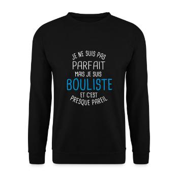 Pas parfait mais bouliste - Sweat-shirt Unisexe - noir - Devant - Alina (178cm) & Michal (187cm)