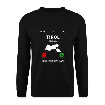 Tirol Österreich Urlaub 2025 Winter Ski Idee - Unisex Pullover - Schwarz - Vorne - Alina (178cm) & Michal (187cm)
