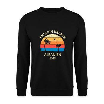 Albanien Urlaub 2025 Reise Albanien - Unisex Pullover - Schwarz - Vorne - Alina (178cm) & Michal (187cm)