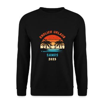 Samos Urlaub 2025 Griechenland Reise - Unisex Pullover - Schwarz - Vorne - Alina (178cm) & Michal (187cm)