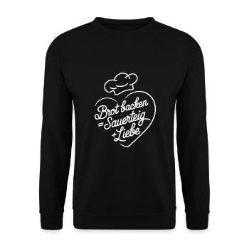 Brot Backen mit Sauerteig und Liebe - Unisex Pullover - Schwarz - Vorne - Alina (178cm) & Michal (187cm)