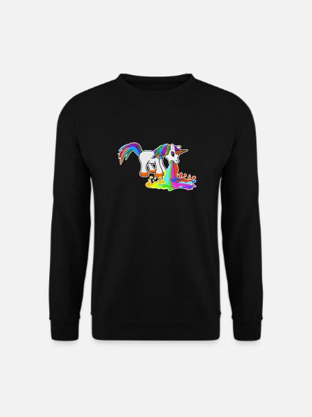 Kotzendes Einhorn - Unisex Pullover - Schwarz
