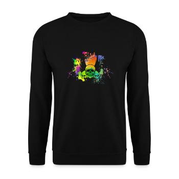 Crâne avec tache de couleur - Sweat-shirt Unisexe - noir - Devant - Alina (178cm) & Michal (187cm)
