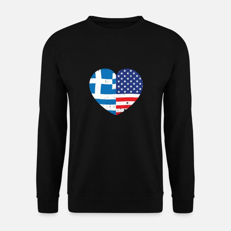 Griechenland USA Freundschaft - Unisex Pullover - Schwarz