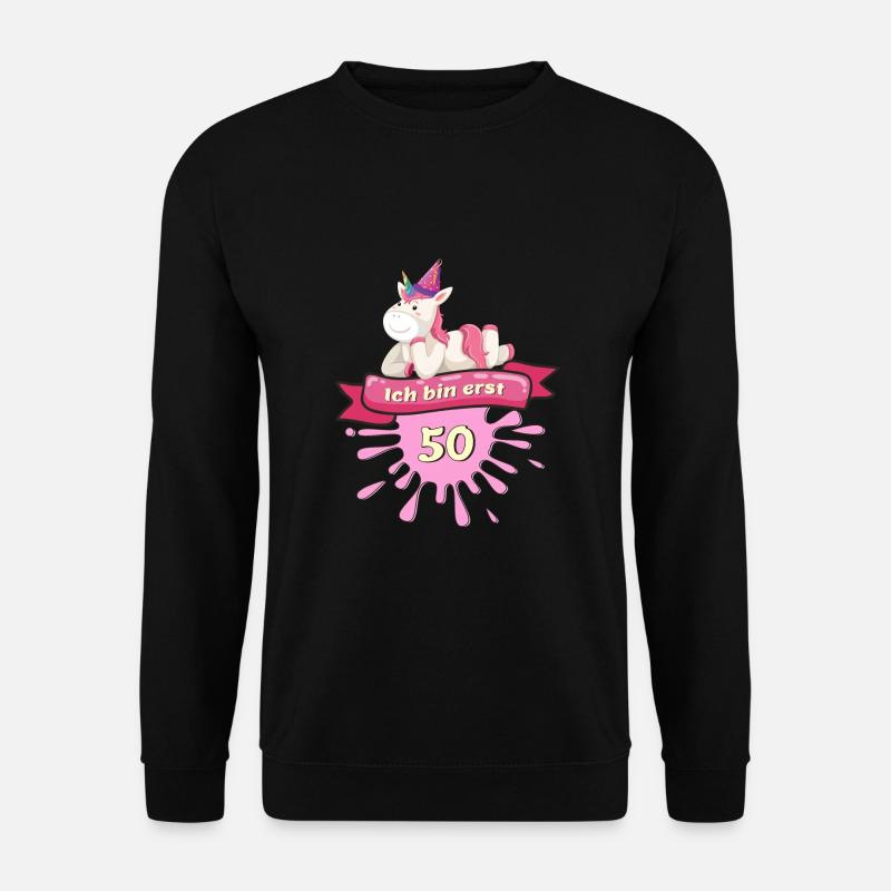 50 Jahre, Runder 50. Geburtstag Einhorn T-Shirt Ge - Unisex Pullover - Schwarz