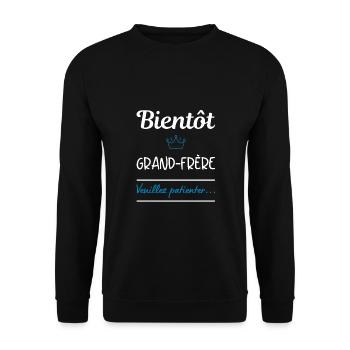 Bientôt grand frère ! Cadeau grande frère - Sweat-shirt Unisexe - noir - Devant - Alina (178cm) & Michal (187cm)