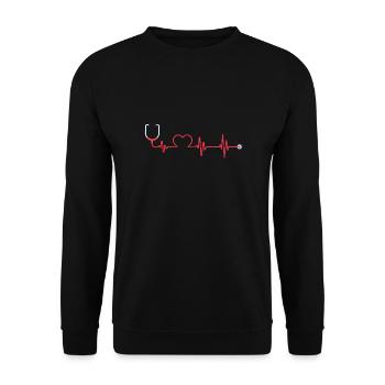 Nurse Nurse Gift Birthday Funny - Unisex Sweatshirt - black - Front - Alina (178cm) & Michal (187cm)