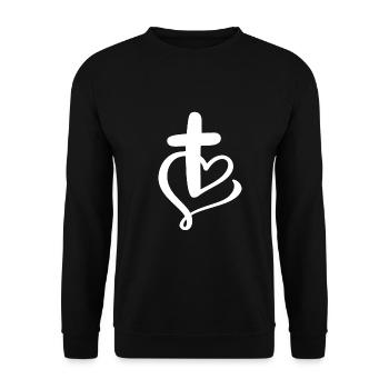 Glaube, LIebe Hoffnung Religion Weihnachtsgeschenk - Unisex Pullover - Schwarz - Vorne - Alina (178cm) & Michal (187cm)