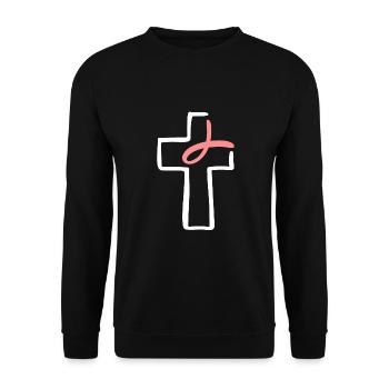 Glaube, LIebe Hoffnung Religion Weihnachtsgeschenk - Unisex Pullover - Schwarz - Vorne - Alina (178cm) & Michal (187cm)