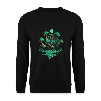 Magic Mushrooms Psychedelic Techno Rave Festival - Sweat-shirt Unisexe - noir - Devant - Alina (178cm) & Michal (187cm)