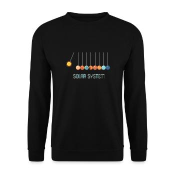 Newton Solar System Pendulum Physics Science - Unisex Sweatshirt - black - Front - Alina (178cm) & Michal (187cm)