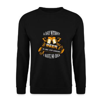 Bier Sprüche Festival Après Ski Party Mallorca - Unisex Pullover - Schwarz - Vorne - Alina (178cm) & Michal (187cm)