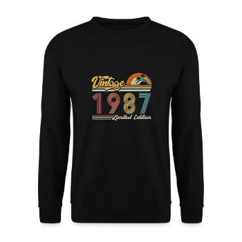 Vintage « Limited Edition » vintage 1987 anniversaire - Sweat-shirt Unisexe - noir - Devant - Alina (178cm) & Michal (187cm)