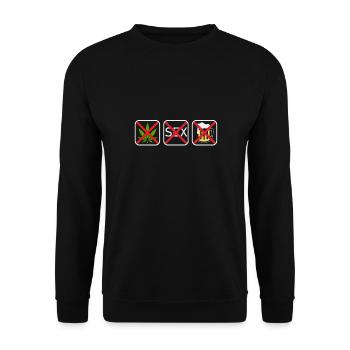 Straight Edge Vegan, anti-drug, punk - Unisex Sweatshirt - black - Front - Alina (178cm) & Michal (187cm)