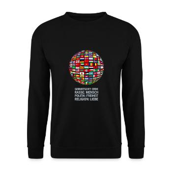 belle paix tous les drapeaux « contre le racisme » - Sweat-shirt Unisexe - noir - Devant - Alina (178cm) & Michal (187cm)