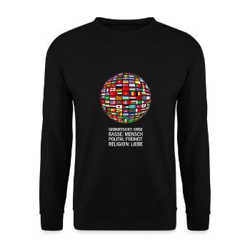 belle paix tous les drapeaux « contre le racisme » - Sweat-shirt Unisexe - noir - Devant - Alina (178cm) & Michal (187cm)