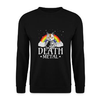 Death Metal Rock Satan Cat Concerts Festivals - Unisex Sweatshirt - black - Front - Alina (178cm) & Michal (187cm)
