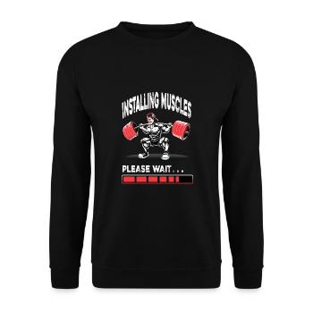Culturiste Muscles Gym Fitness Training - Sweat-shirt Unisexe - noir - Devant - Alina (178cm) & Michal (187cm)
