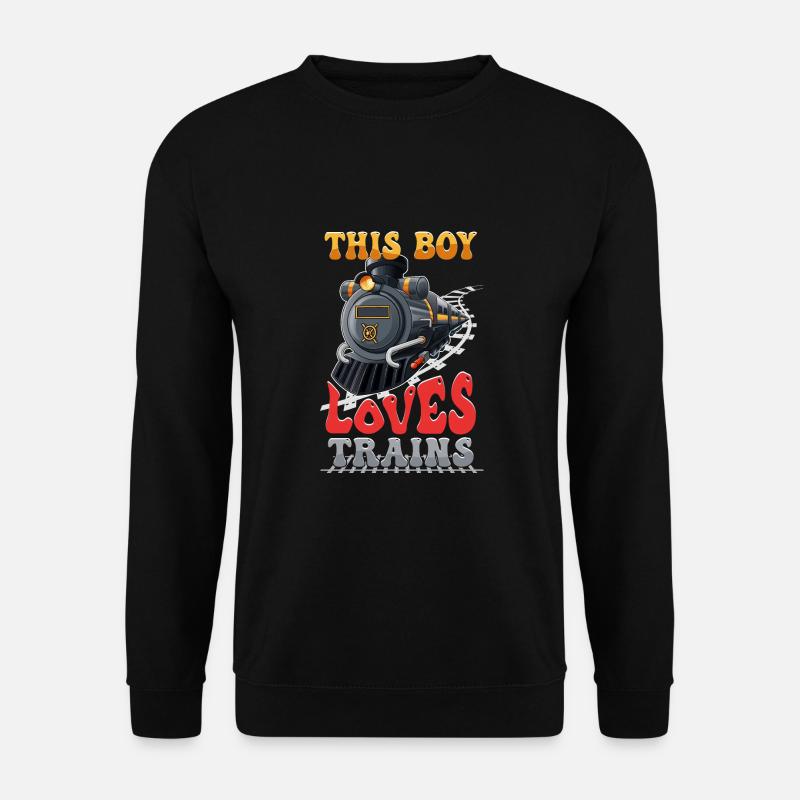 Dieser Junge liebt Züge Lokomotiven! Kind Geschenk - Unisex Pullover - Schwarz