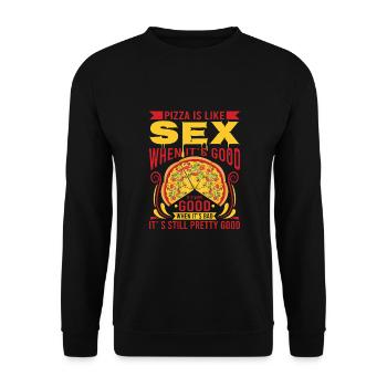 Chef Koch Pizza Pizzakoch Pizzeria Restaurant - Unisex Pullover - Schwarz - Vorne - Alina (178cm) & Michal (187cm)