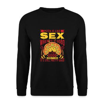 Chef Koch Pizza Pizzakoch Pizzeria Restaurant - Unisex Pullover - Schwarz - Vorne - Alina (178cm) & Michal (187cm)