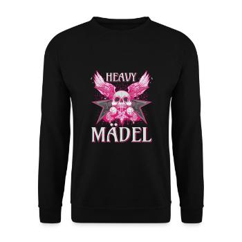 Biker Rocker Frau, Heavy Rock, Punk Mädel, Hard - Unisex Pullover - Schwarz - Vorne - Alina (178cm) & Michal (187cm)