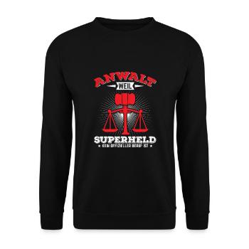 Beruf Rechtsanwalt! Juristen Jura Studenten Anwalt - Unisex Pullover - Schwarz - Vorne - Alina (178cm) & Michal (187cm)