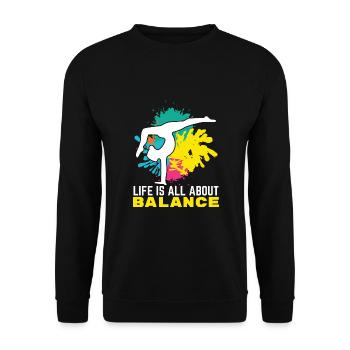 Gymnaste, Gymnastique, Club de gymnastique, Yoga, Calisthenics - Sweat-shirt Unisexe - noir - Devant - Alina (178cm) & Michal (187cm)