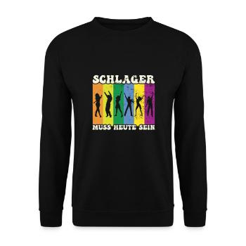 Volksmusik Party Dorffest Ouftit Deutsche Schlager - Unisex Pullover - Schwarz - Vorne - Alina (178cm) & Michal (187cm)