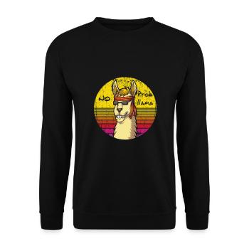Lustige Tiere für Tierliebhaber Lama, Alpaka - Unisex Pullover - Schwarz - Vorne - Alina (178cm) & Michal (187cm)
