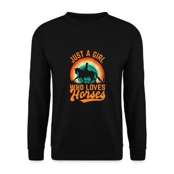 Tenue de cavalier pour les filles qui aiment les chevaux - Sweat-shirt Unisexe - noir - Devant - Alina (178cm) & Michal (187cm)