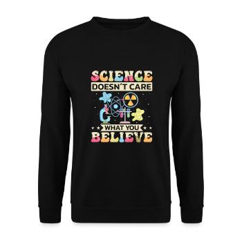 Nerd de discussion de connaissances, étudiant en chimie physique, drôle - Sweat-shirt Unisexe - noir - Devant - Alina (178cm) & Michal (187cm)